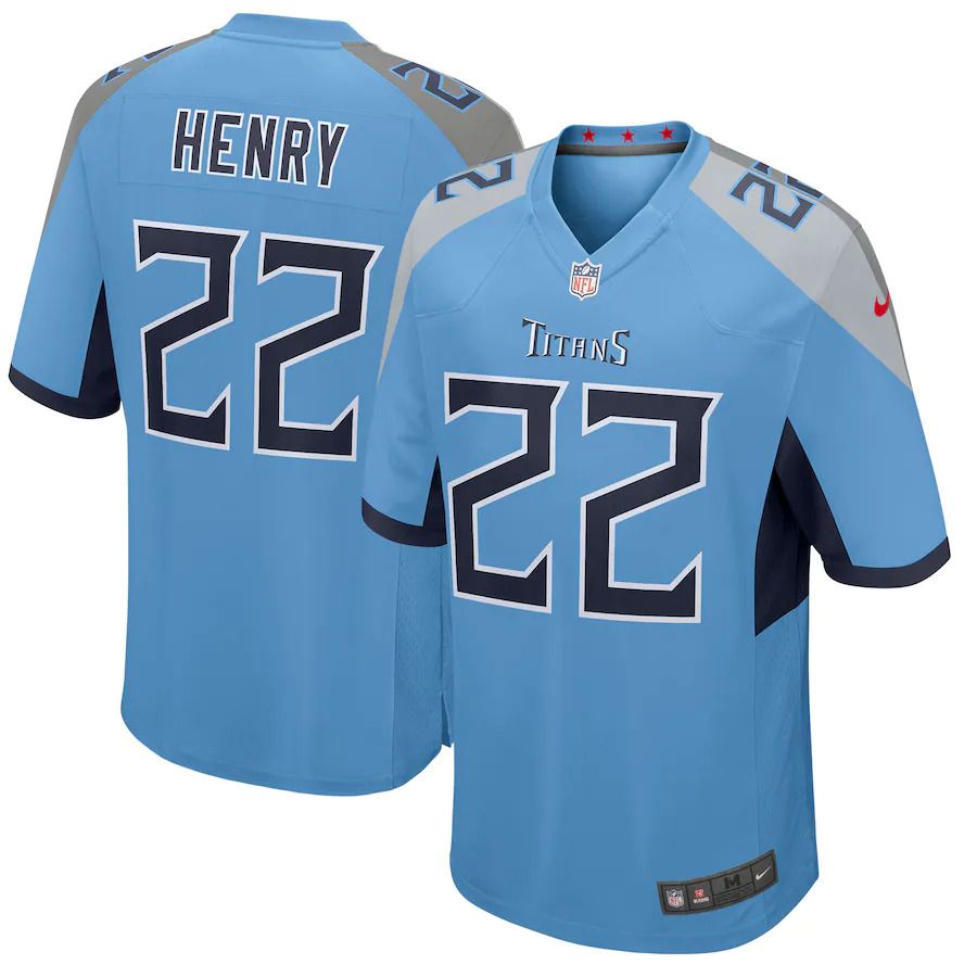 Men Tennessee Titans #22 Derrick Henry Nike Light Blue Player Game NFL Jersey->tennessee titans->NFL Jersey